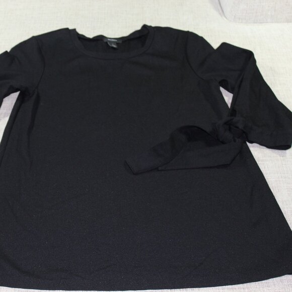 Halogen Size Small Black Top with Ties at the Sleeves - Picture 1 of 5